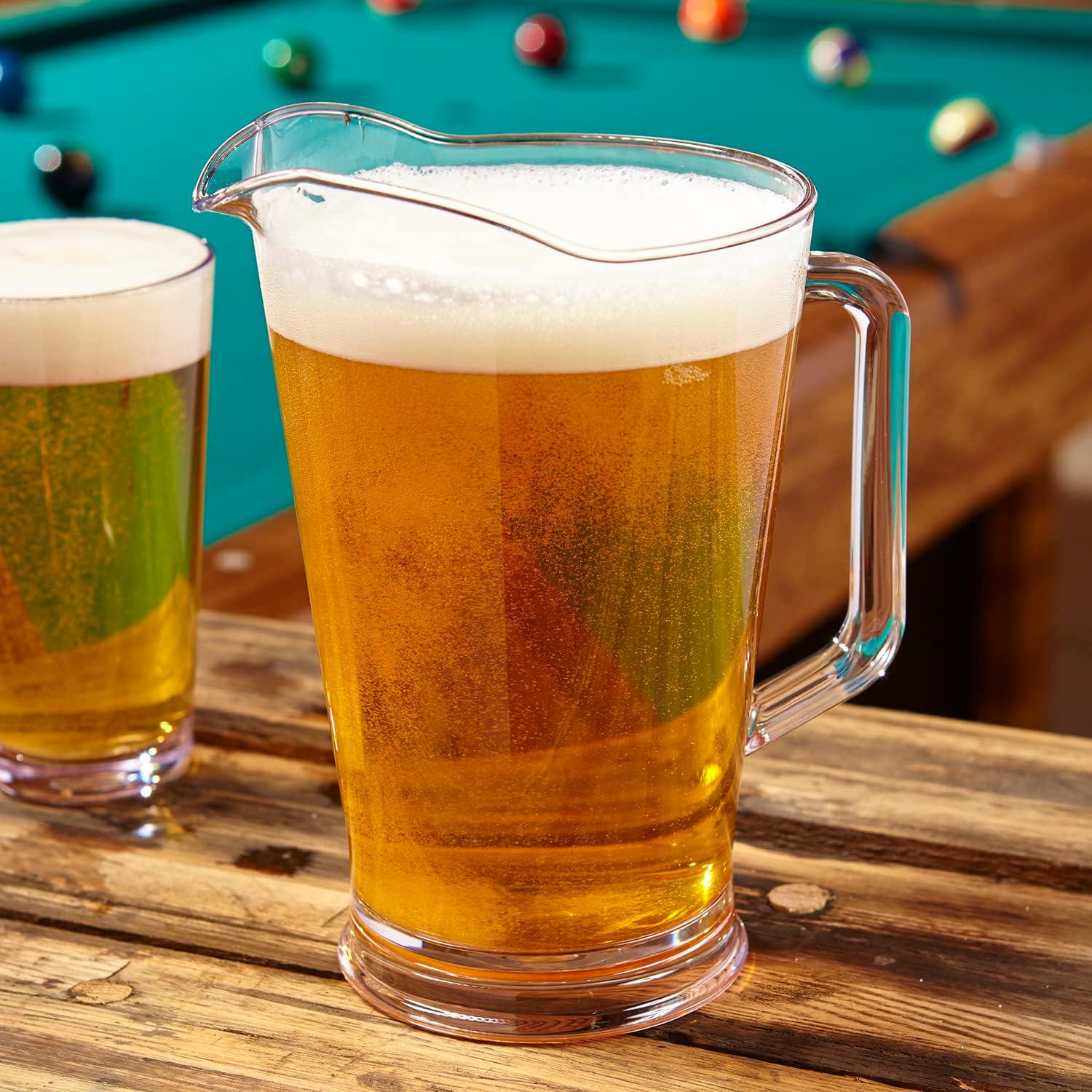 imageUS Acrylic 64oz Bistro Clear Pitcher Set of 2 Beer Pitchers Reusable BPAfree Made in the USA Indoor and Outdoor Pitcher Set for Water Lemonade Juice Soda Pop and Beer