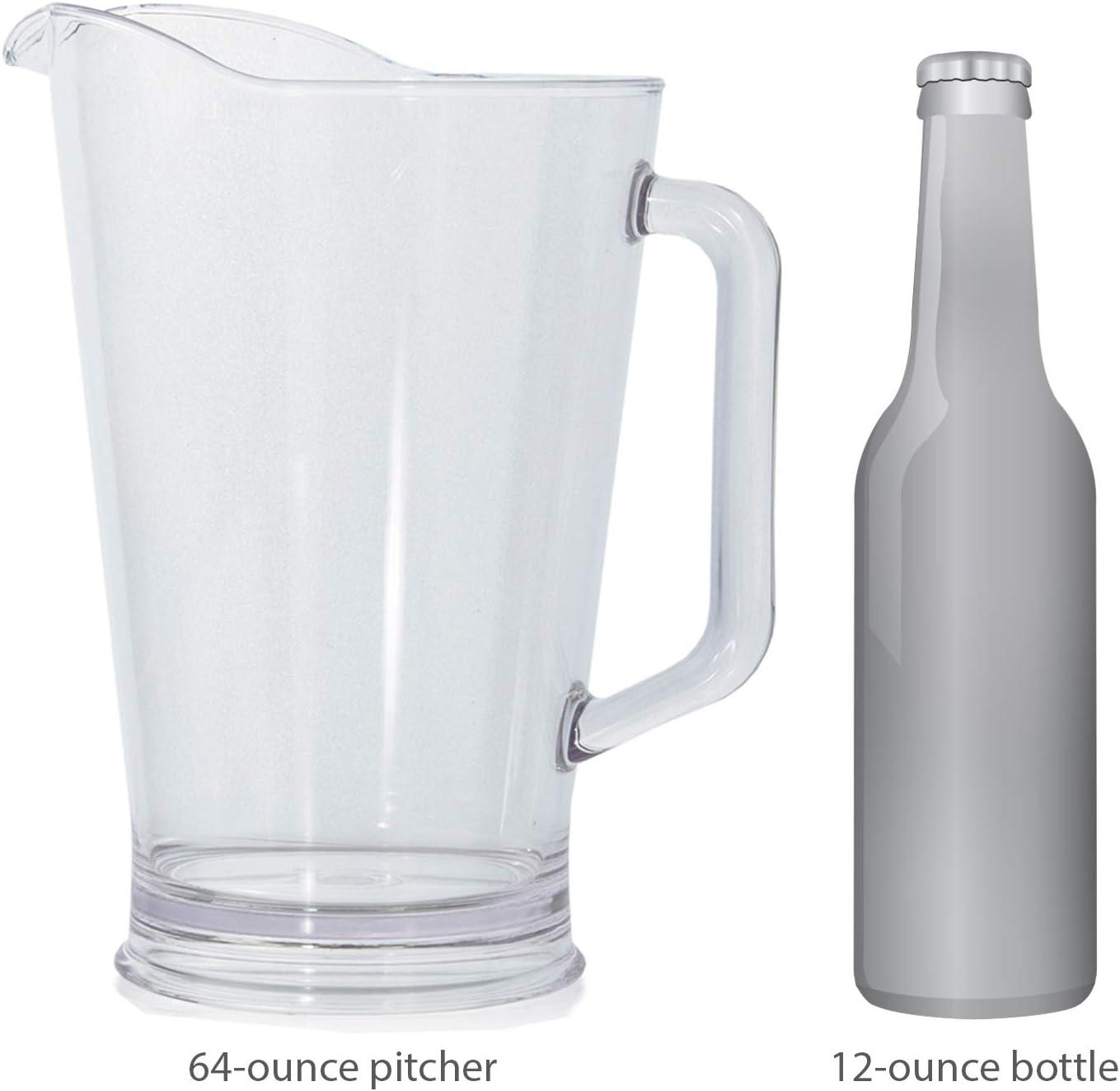 imageUS Acrylic 64oz Bistro Clear Pitcher Set of 2 Beer Pitchers Reusable BPAfree Made in the USA Indoor and Outdoor Pitcher Set for Water Lemonade Juice Soda Pop and Beer