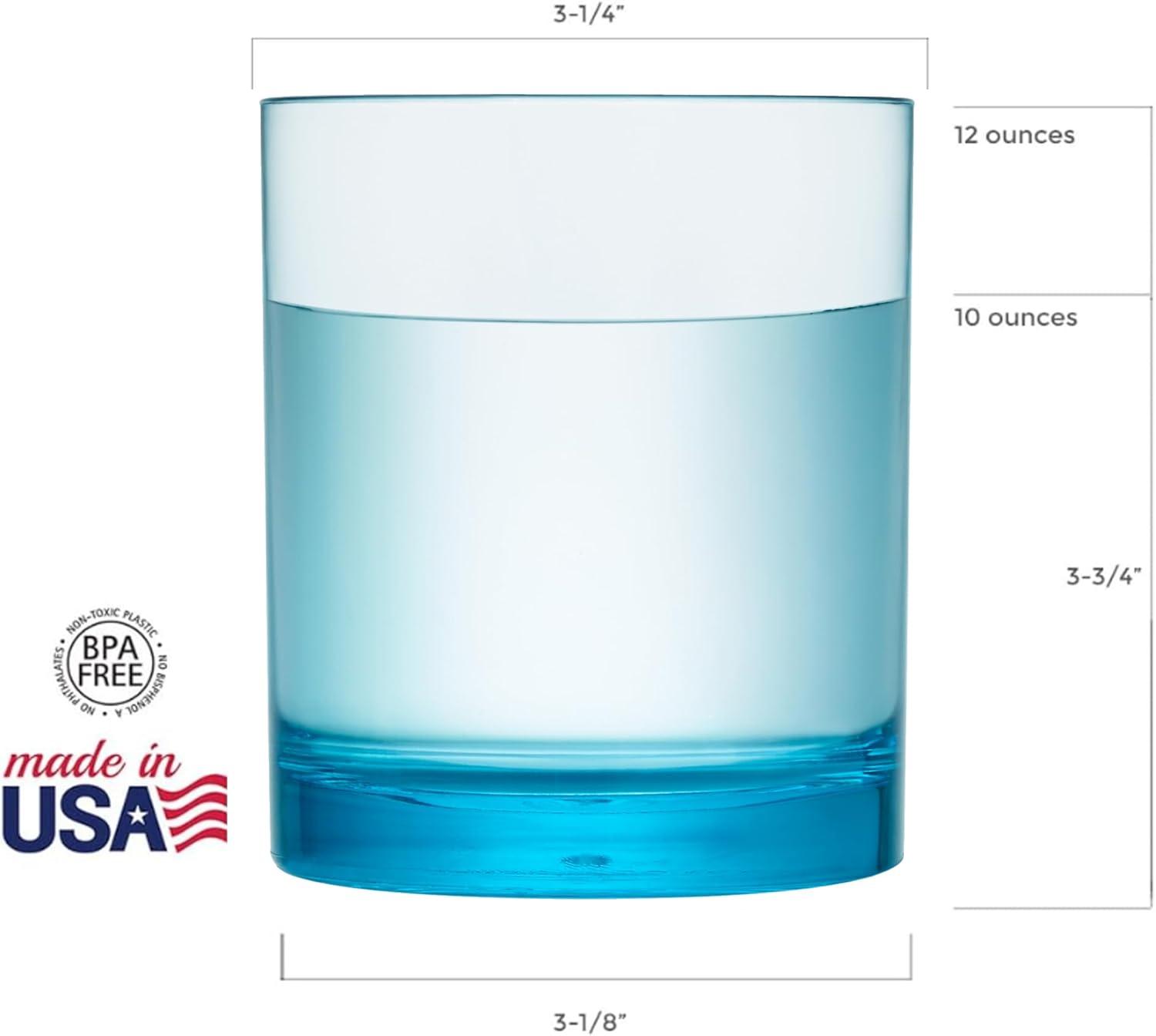 imageUS Acrylic Classic Clear Plastic Reusable Drinking Glasses Set of 6 24oz IcedTea Cups BPAFree Tumblers Made in USA TopRack Dishwasher SafeAssorted