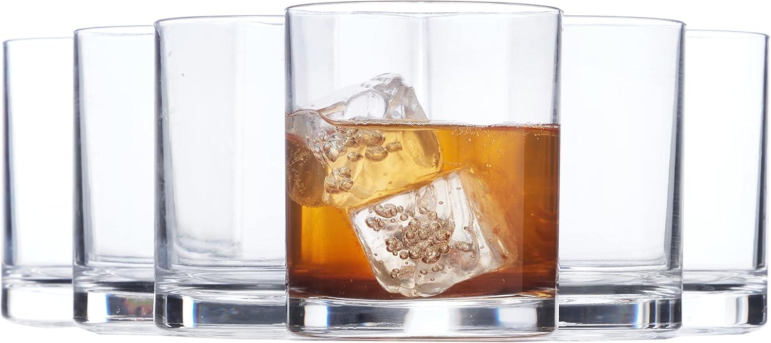 imageUS Acrylic Classic Clear Plastic Reusable Drinking Glasses Set of 6 24oz IcedTea Cups BPAFree Tumblers Made in USA TopRack Dishwasher SafeClear