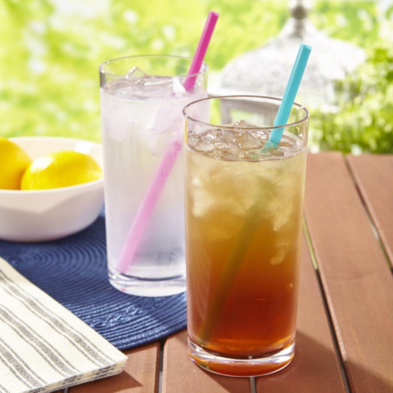 imageUS Acrylic Classic Clear Plastic Reusable Drinking Glasses Set of 6 24oz IcedTea Cups BPAFree Tumblers Made in USA TopRack Dishwasher SafeClear