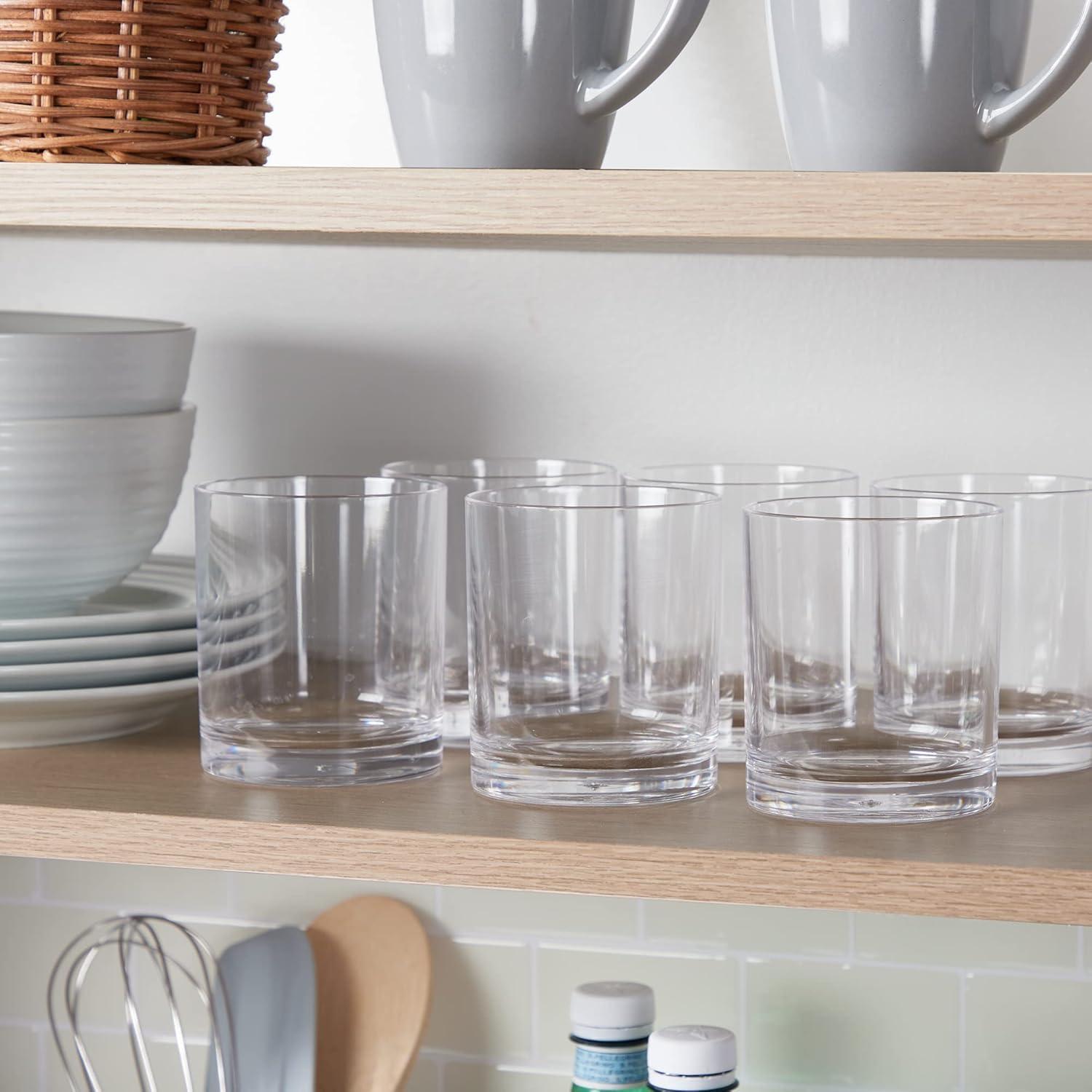 imageUS Acrylic Classic Clear Plastic Reusable Drinking Glasses Set of 6 24oz IcedTea Cups BPAFree Tumblers Made in USA TopRack Dishwasher SafeClear