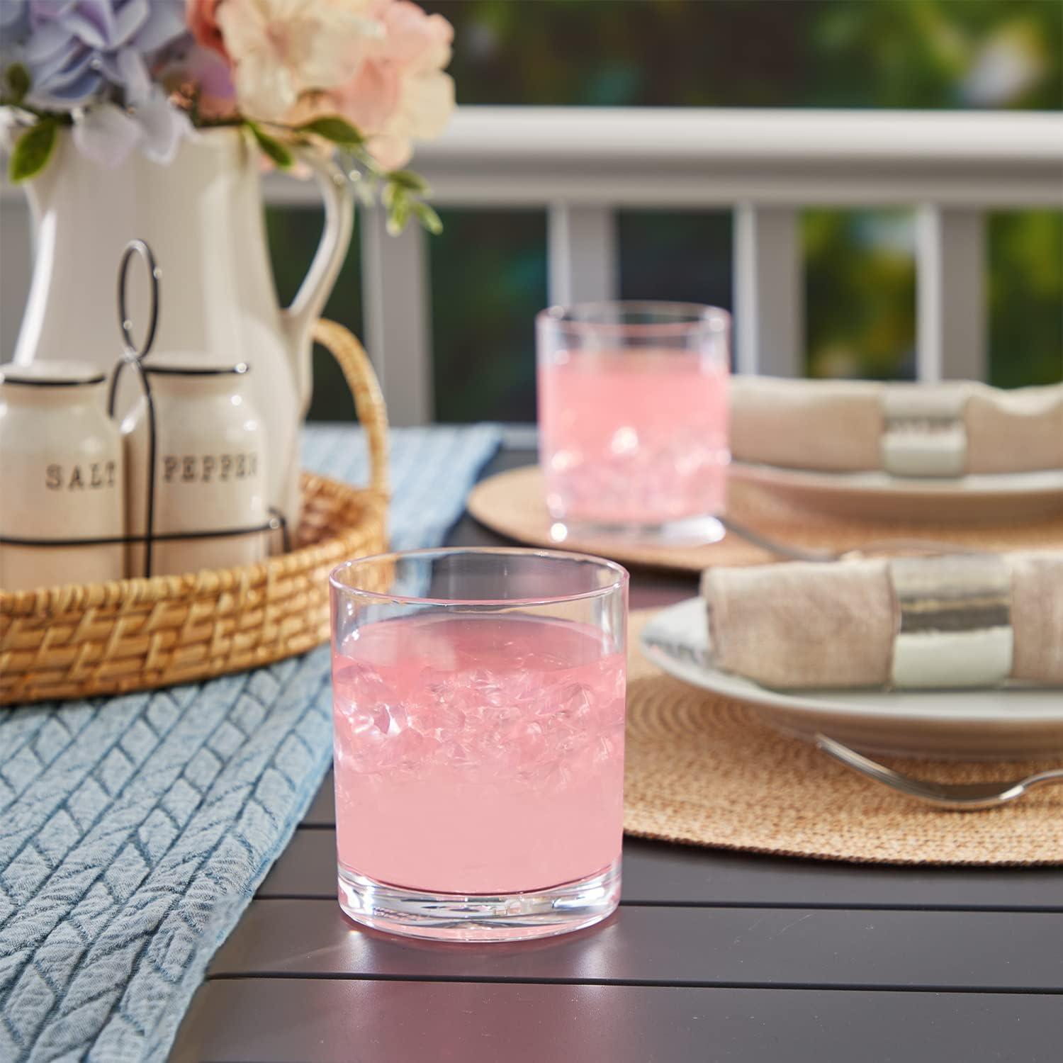 imageUS Acrylic Classic Clear Plastic Reusable Drinking Glasses Set of 6 24oz IcedTea Cups BPAFree Tumblers Made in USA TopRack Dishwasher SafeClear