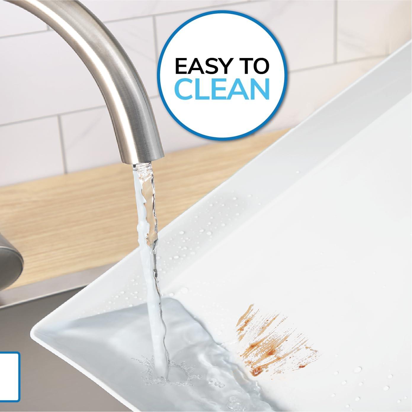 imageUS Acrylic Coastal Plastic Serving Trays Set of 4 15 x 10 Large Unbreakable Reusable Rectangular Party Platters Serve Appetizers Fruit Veggies ampamp Desserts BPAFree ampamp Made in USAWhite