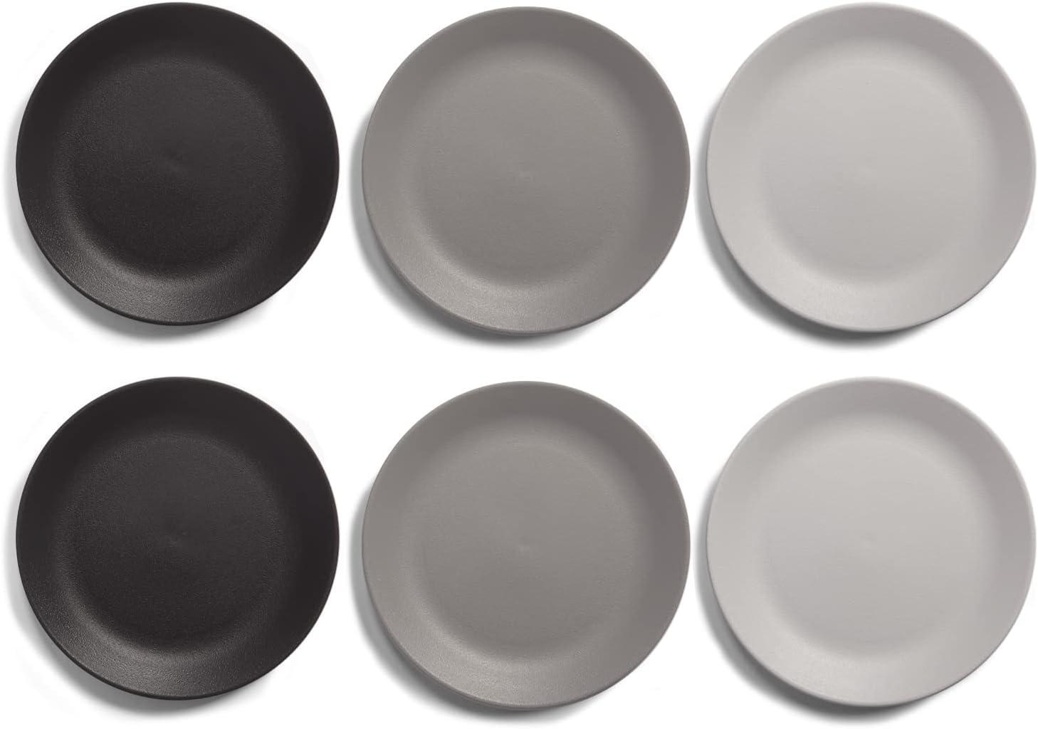 imageUS Acrylic Everest UltraDurable Plastic 10 inch Dinner Plates in Grey Stone Set of 6 Reusable BPAFree Made in the USA Dishwasher Safe DinnerwareGrey Stone
