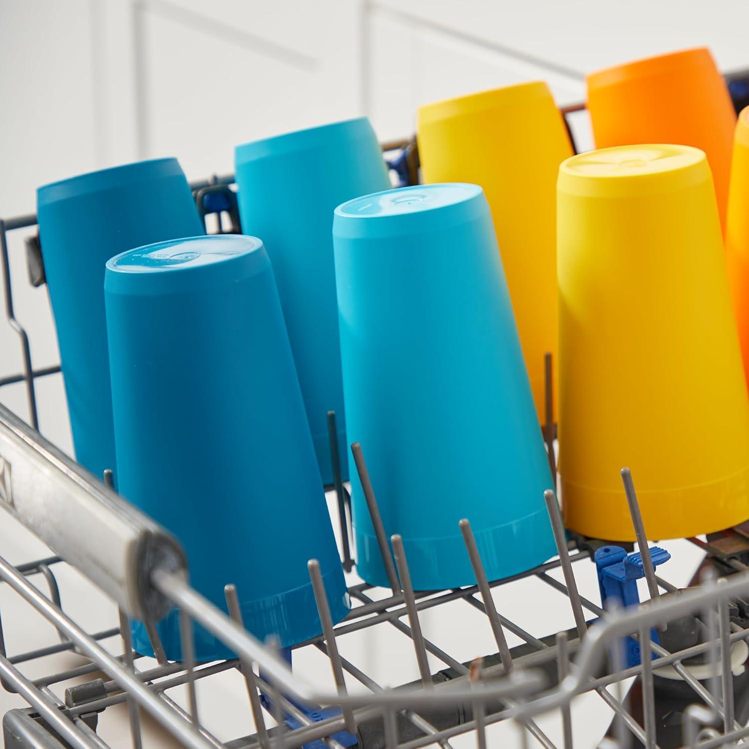 imageUS Acrylic Newport 32 ounce Unbreakable Plastic Stackable IcedTea Tumblers in Grey Stone Set of 12 Drinking Cups Reusable BPAfree Made in the USA Toprack Dishwasher and Microwave SafeSunrise