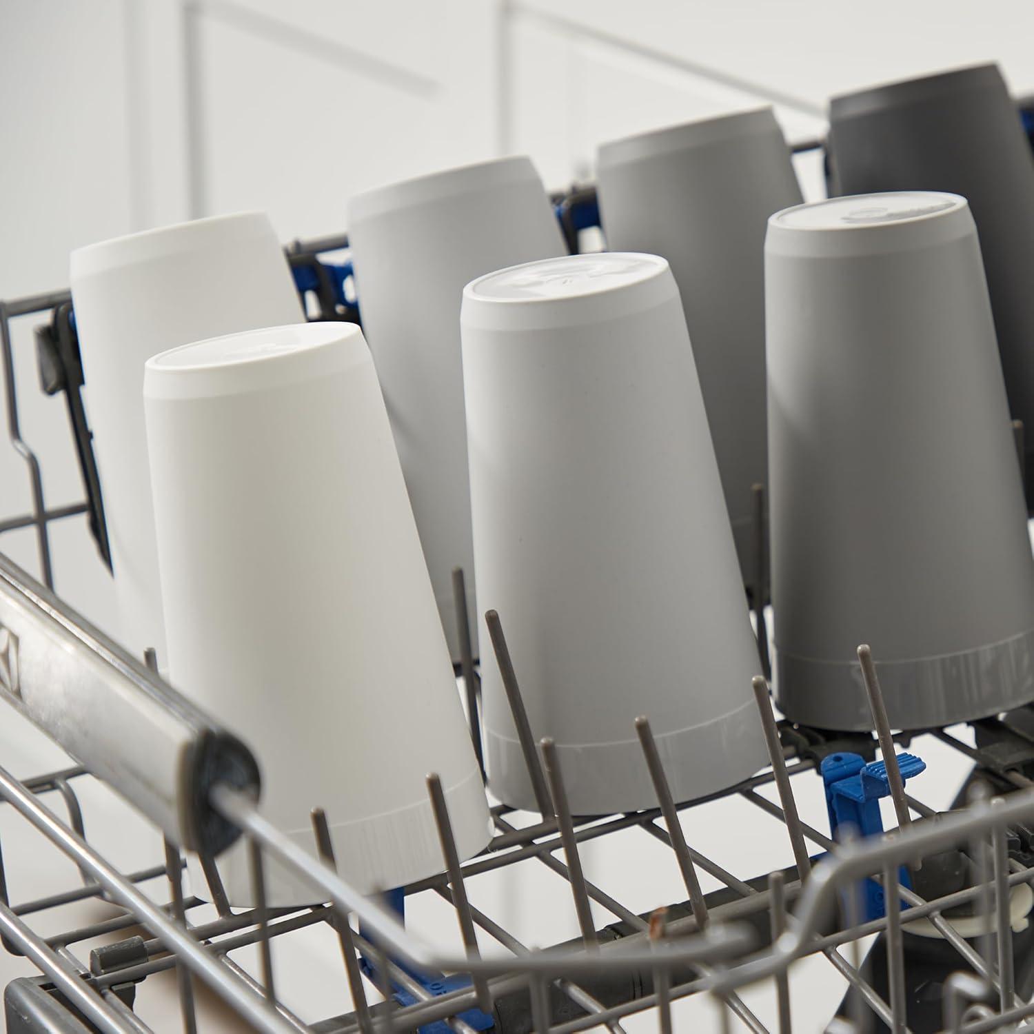 imageUS Acrylic Newport 32 ounce Unbreakable Plastic Stackable IcedTea Tumblers in Grey Stone Set of 12 Drinking Cups Reusable BPAfree Made in the USA Toprack Dishwasher and Microwave SafeGrey Stone