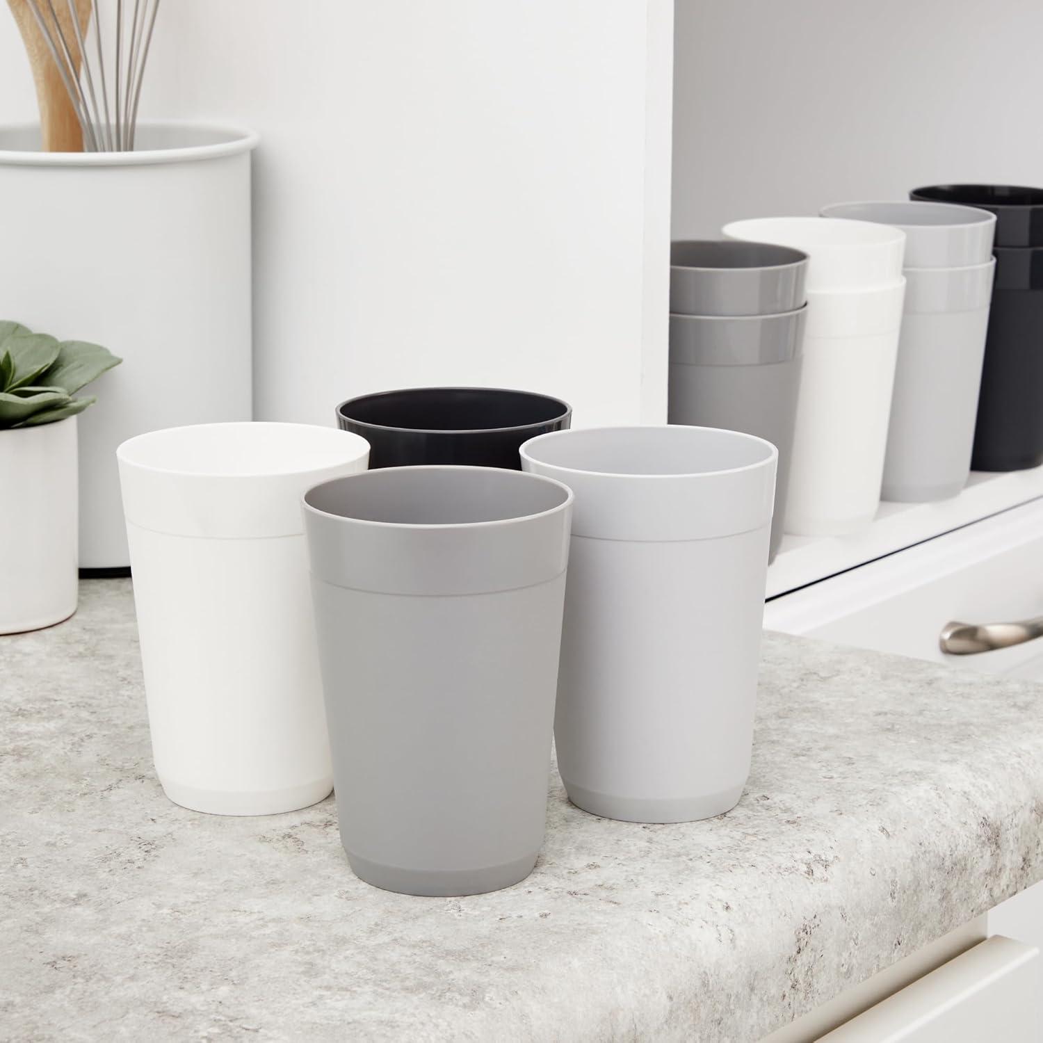 imageUS Acrylic Newport 32 ounce Unbreakable Plastic Stackable IcedTea Tumblers in Grey Stone Set of 12 Drinking Cups Reusable BPAfree Made in the USA Toprack Dishwasher and Microwave SafeGrey Stone