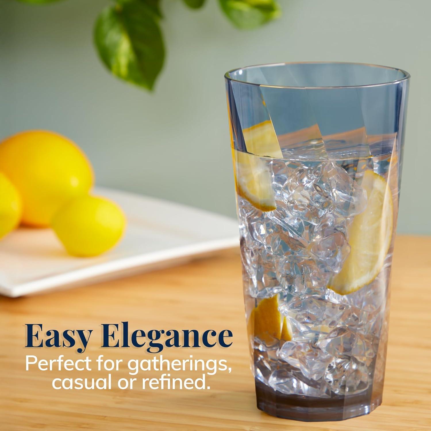 imageUS Acrylic Optix Plastic Reusable Drinking Glasses Set of 16 14oz Rocks ampamp 20oz Water Cups in Coastal Colors BPAFree Tumblers Made in USA TopRack Dishwasher Safe20ounce