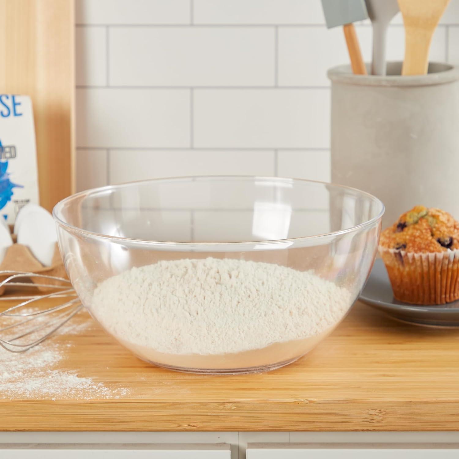 imageUS Acrylic Vista Clear Plastic Salad and Serving 10inch Bowls set of 3 Reusable BPAfree Made in the USA 135 oz capacityClear