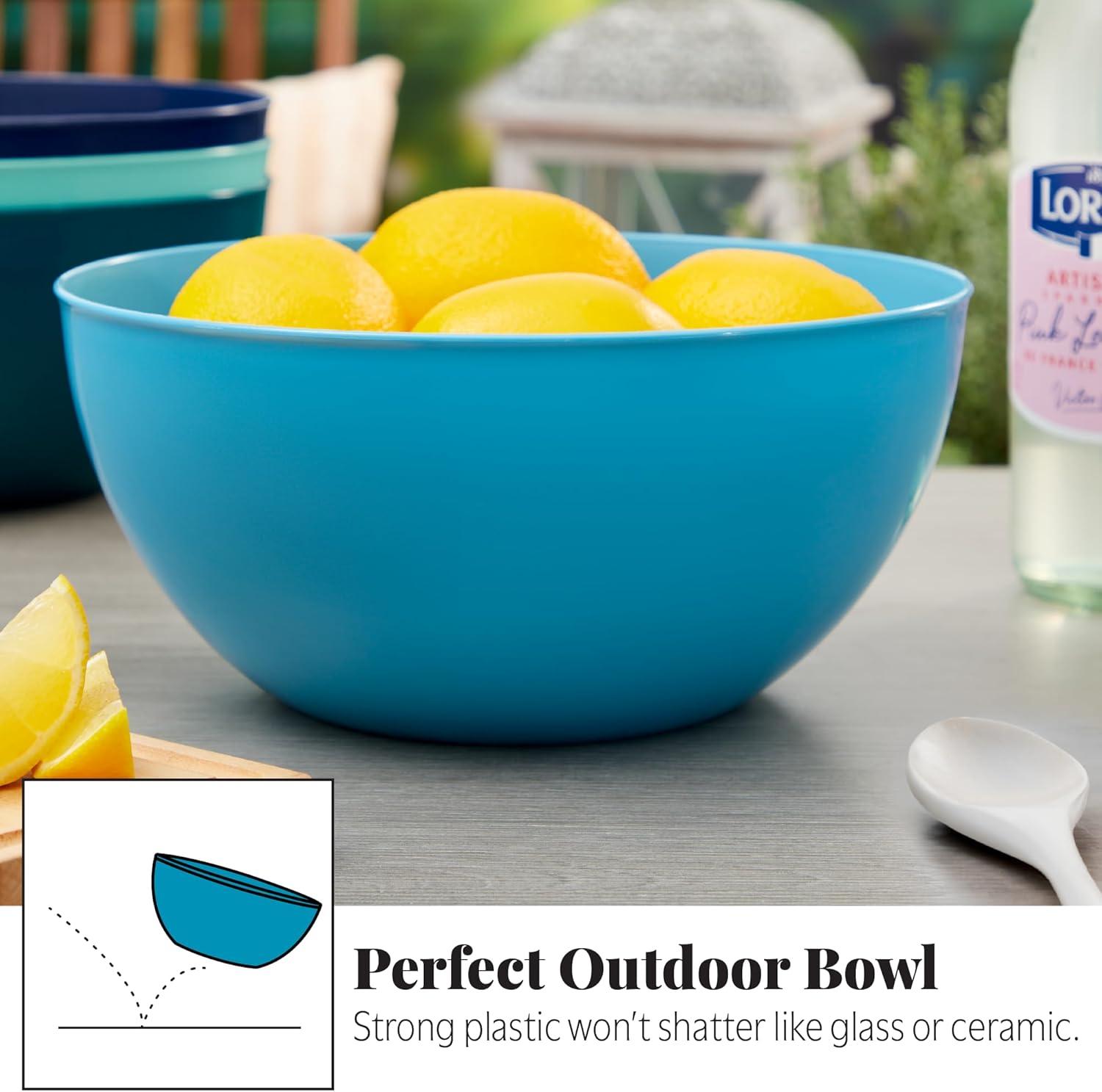 imageUS Acrylic Vista Durable Plastic Salad and Serving 10inch Bowls Set of 4 in Coastal Colors Reusable BPAfree Made in the USA 135 oz capacity