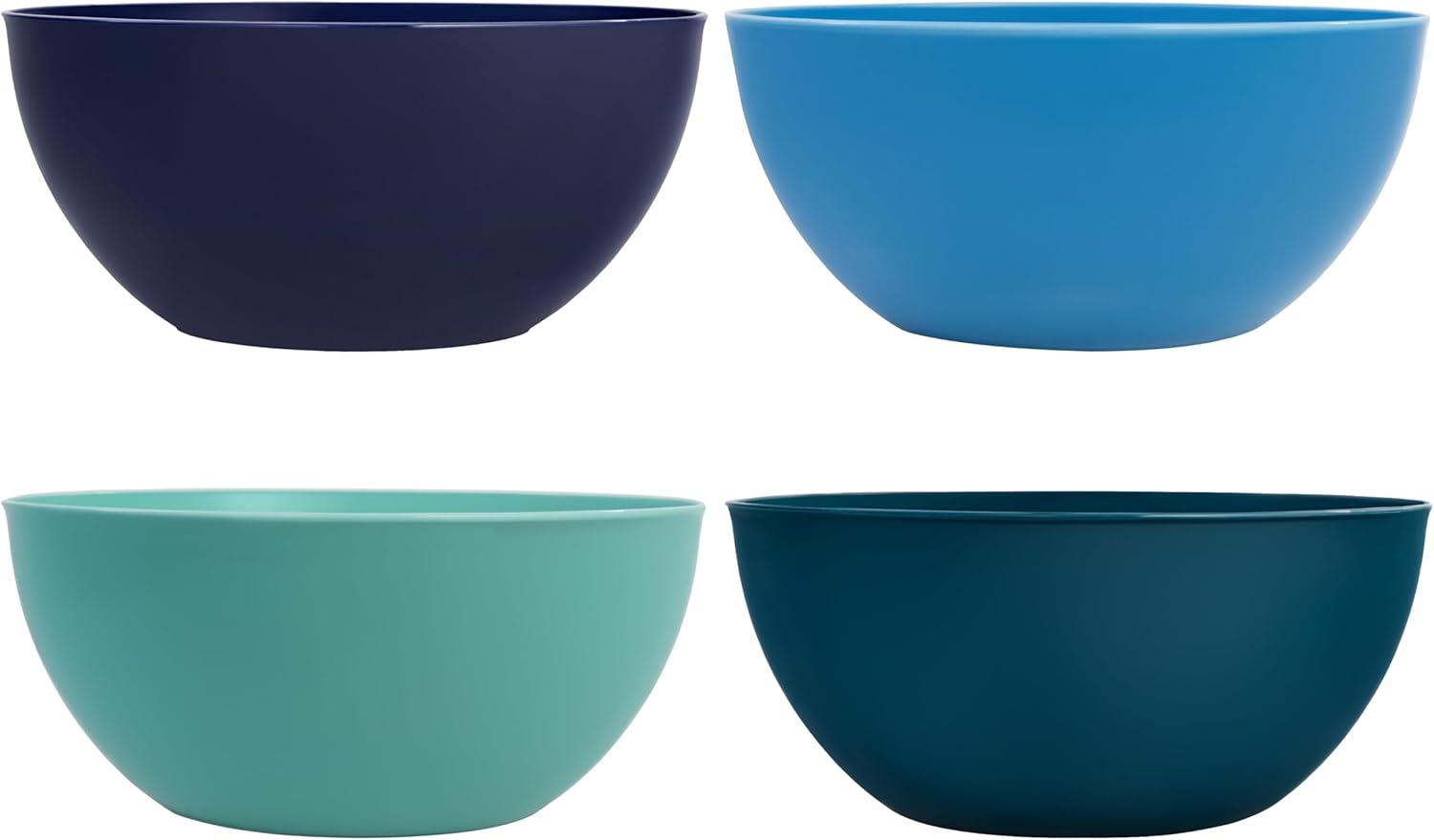 imageUS Acrylic Vista Durable Plastic Salad and Serving 10inch Bowls Set of 4 in Coastal Colors Reusable BPAfree Made in the USA 135 oz capacity