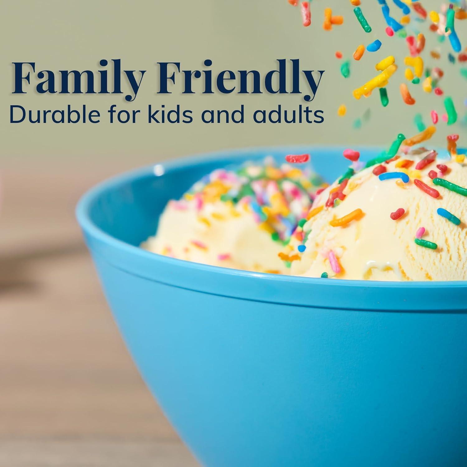 imageUS Acrylic Wheat Straw Unbreakable 28 oz Stackable Cereal Bowls for Snacks ampamp Ice Cream in Grey Set of 8 6inch Reusable BPAFree Dishwasher Safe Dinnerware Made in USAAssorted Colors