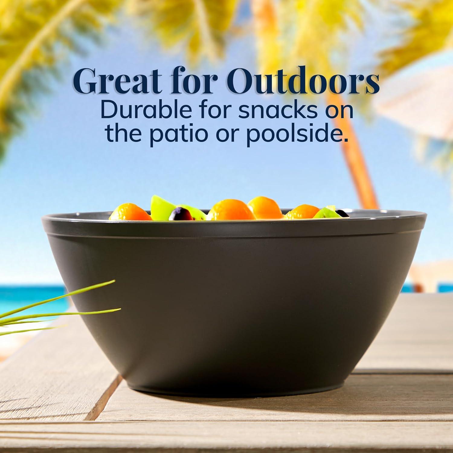 imageUS Acrylic Wheat Straw Unbreakable 28 oz Stackable Cereal Bowls for Snacks ampamp Ice Cream in Grey Set of 8 6inch Reusable BPAFree Dishwasher Safe Dinnerware Made in USAGray