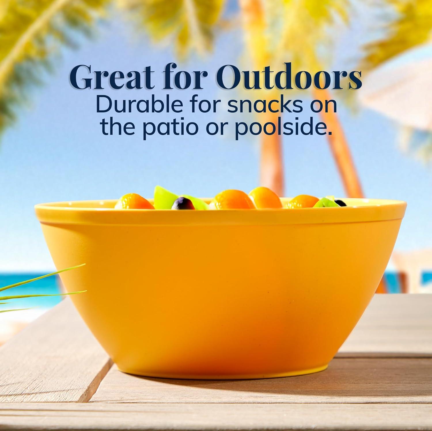 imageUS Acrylic Wheat Straw Unbreakable 28 oz Stackable Cereal Bowls for Snacks ampamp Ice Cream in Grey Set of 8 6inch Reusable BPAFree Dishwasher Safe Dinnerware Made in USAAssorted Colors