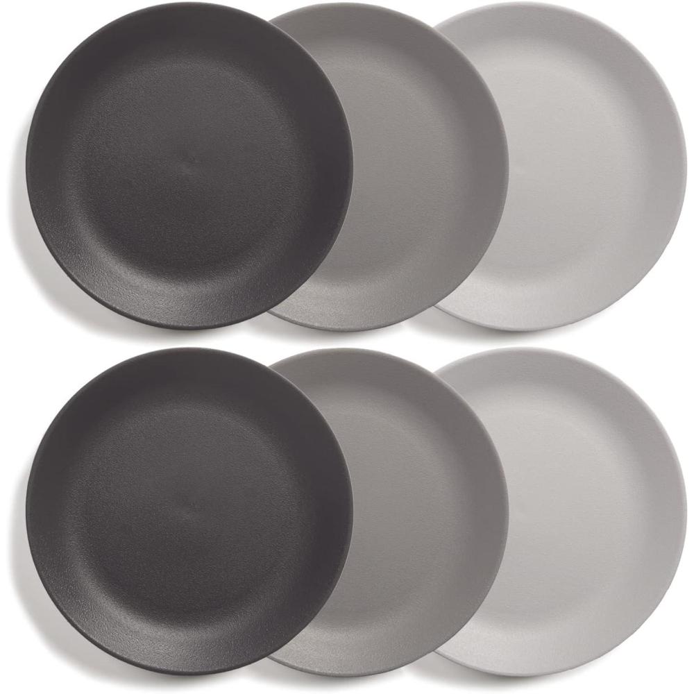 imageUS Acrylic Everest UltraDurable Plastic 10 inch Dinner Plates in Grey Stone Set of 6 Reusable BPAFree Made in the USA Dishwasher Safe DinnerwareGrey Stone