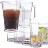 imageUS Acrylic Clear Plastic Cup and Pitcher Set Bundle 4 12oz Rocks Cups 4 16oz Water Cups and 2 64oz Pitchers Made in USA