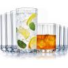imageUS Acrylic Faceted Clear Plastic Reusable Drinking Glasses Set of 8 14oz Rocks ampamp 18oz Water Cups  BPAFree Tumblers Made in USA  TopRack Dishwasher Safe