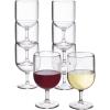 imageUS Acrylic Stackable 8 ounce Plastic Wine Stems in Clear  Set of 8 Reusable BPAfree Made in the USA Toprack Dishwasher SafeClear