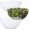 imageUS Acrylic Vista Clear Plastic Salad and Serving 10inch Bowls  set of 3  Reusable BPAfree Made in the USA  135 oz capacityClear