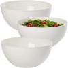imageUS Acrylic Vista Clear Plastic Salad and Serving 10inch Bowls  set of 3  Reusable BPAfree Made in the USA  135 oz capacityWhite