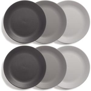 US Acrylic Everest Ultra-Durable Plastic 10 inch Dinner Plates in Grey Stone | Set of 6 Reusable, BPA-Free, Made in the USA, Dishwasher Safe Dinnerware(Grey Stone)