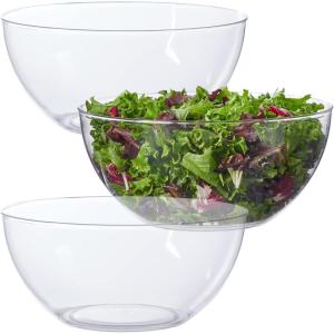 US Acrylic Vista Clear Plastic Salad and Serving 10-inch Bowls | set of 3 | Reusable, BPA-free, Made in the USA | 135 oz. capacity(Clear)