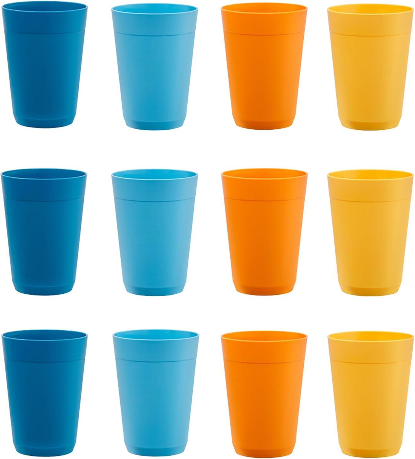 image:imageUS Acrylic Newport 12Pack Unbreakable Plastic Cups 20 ounces 12 Assorted Bright Colors BPA Free drinking glasses Dishwasher Safe tumblers for Parties Camping amp Everyday UseSunrise