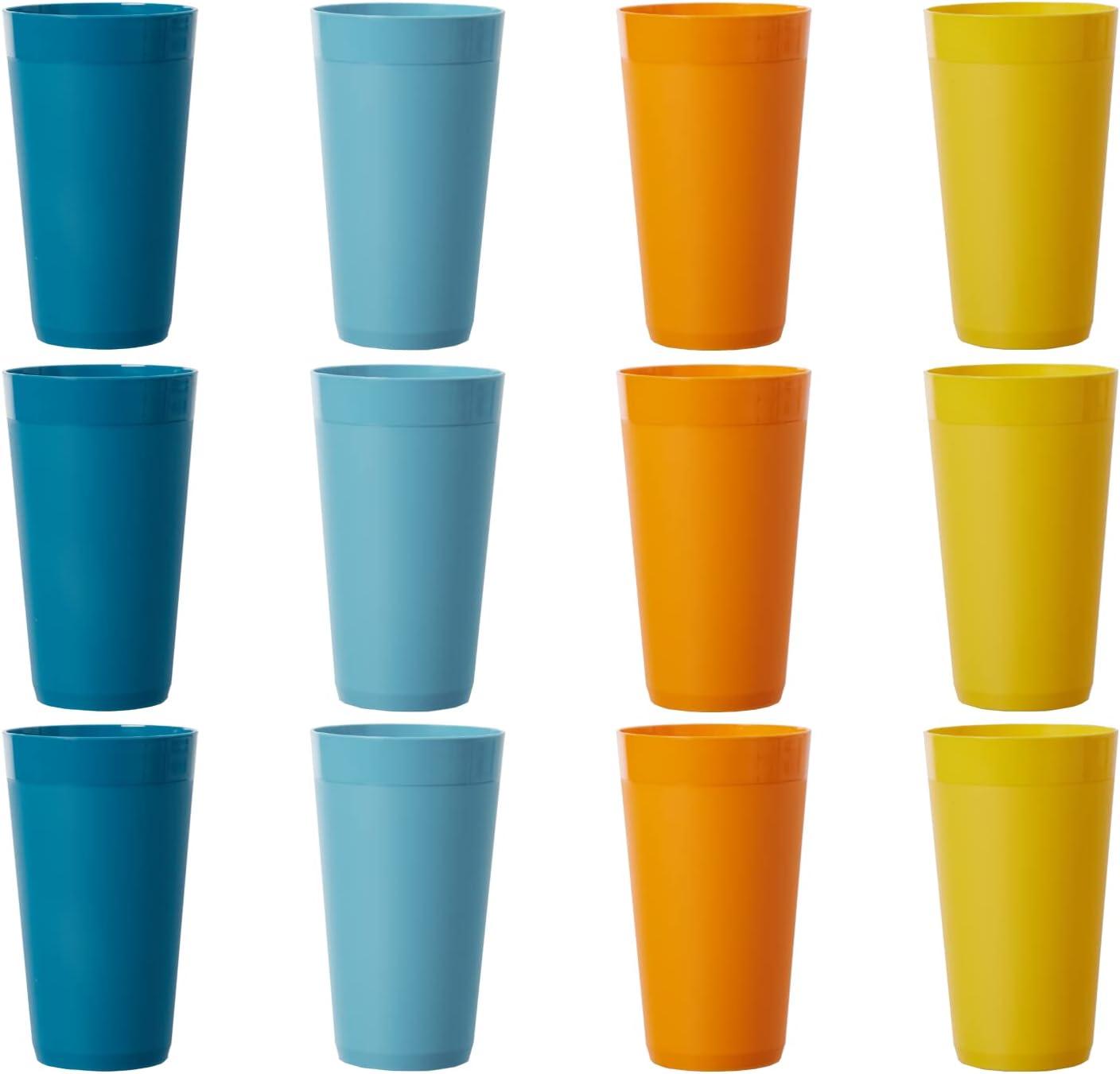 image:imageUS Acrylic Newport 12Pack Unbreakable Plastic Cups 20 ounces 12 Assorted Bright Colors BPA Free drinking glasses Dishwasher Safe tumblers for Parties Camping amp Everyday UseSunrise