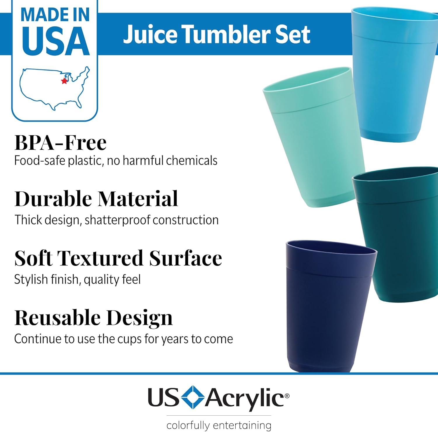 image:imageUS Acrylic Newport 12Pack Unbreakable Plastic Cups 20 ounces 12 Assorted Bright Colors BPA Free drinking glasses Dishwasher Safe tumblers for Parties Camping amp Everyday UseCoastal