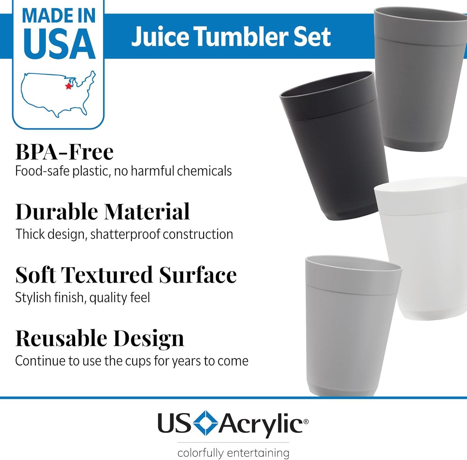 image:imageUS Acrylic Newport 12Pack Unbreakable Plastic Cups 20 ounces 12 Assorted Bright Colors BPA Free drinking glasses Dishwasher Safe tumblers for Parties Camping amp Everyday UseGrey Stone